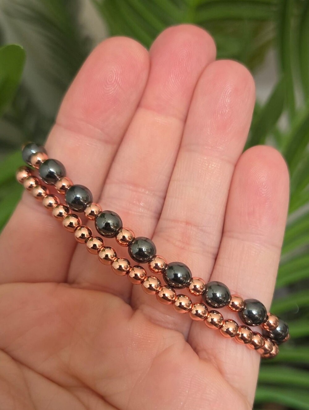 Copper & Hematite Bracelet Set 🖤✨